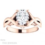 Oval Shaped Forever One Moissanite Engagement Ring #GTJ1255-oval-fo-r