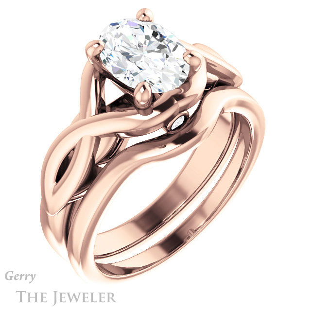 Oval Shaped Forever One Moissanite Engagement Ring #GTJ1255-oval-fo-r