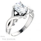 Oval Shaped Forever One Moissanite Engagement Ring #GTJ1255-oval-fo-w 4 Oval Shaped Forever One Moissanite Engagement Ring #GTJ1255-oval-fo-w