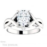 Oval Shaped Forever One Moissanite Engagement Ring #GTJ1255-oval-fo-w 1 Oval Shaped Forever One Moissanite Engagement Ring #GTJ1255-oval-fo-w