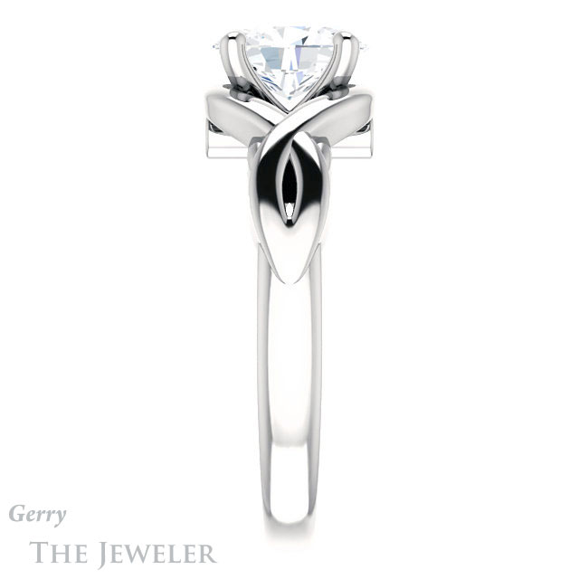 Oval Shaped Forever One Moissanite Engagement Ring #GTJ1255-oval-fo-w 3 Oval Shaped Forever One Moissanite Engagement Ring #GTJ1255-oval-fo-w
