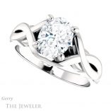 Oval Shaped Forever One Moissanite Engagement Ring #GTJ1255-oval-fo-w 5 Oval Shaped Forever One Moissanite Engagement Ring #GTJ1255-oval-fo-w