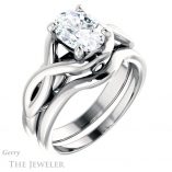 Oval Shaped Forever One Moissanite Engagement Ring #GTJ1255-oval-fo-w 6 Oval Shaped Forever One Moissanite Engagement Ring #GTJ1255-oval-fo-w