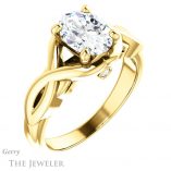 Oval Shaped Forever One Moissanite Engagement Ring #GTJ1255-oval-fo-y 4 Oval Shaped Forever One Moissanite Engagement Ring #GTJ1255-oval-fo-y