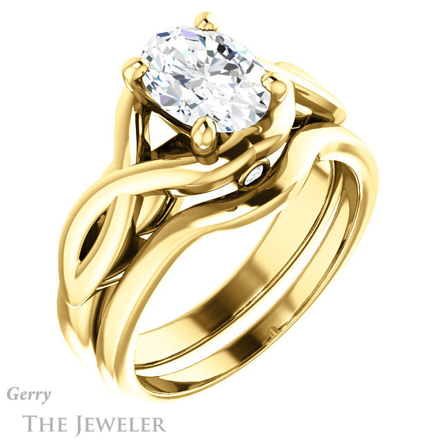 Oval Shaped Forever One Moissanite Engagement Ring #GTJ1255-oval-fo-y 6 Oval Shaped Forever One Moissanite Engagement Ring #GTJ1255-oval-fo-y