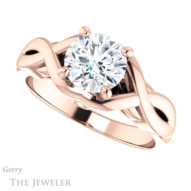 Round Cut Forever One Moissanite Engagement Ring #GTJ1255-round-fo-r 5 Round Cut Forever One Moissanite Engagement Ring #GTJ1255-round-fo-r
