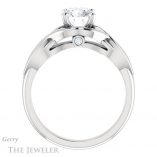 Round Cut Forever One Moissanite Engagement Ring #GTJ1255-round-fo-w 2 Round Cut Forever One Moissanite Engagement Ring #GTJ1255-round-fo-w