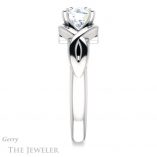 Round Cut Forever One Moissanite Engagement Ring #GTJ1255-round-fo-w 3 Round Cut Forever One Moissanite Engagement Ring #GTJ1255-round-fo-w