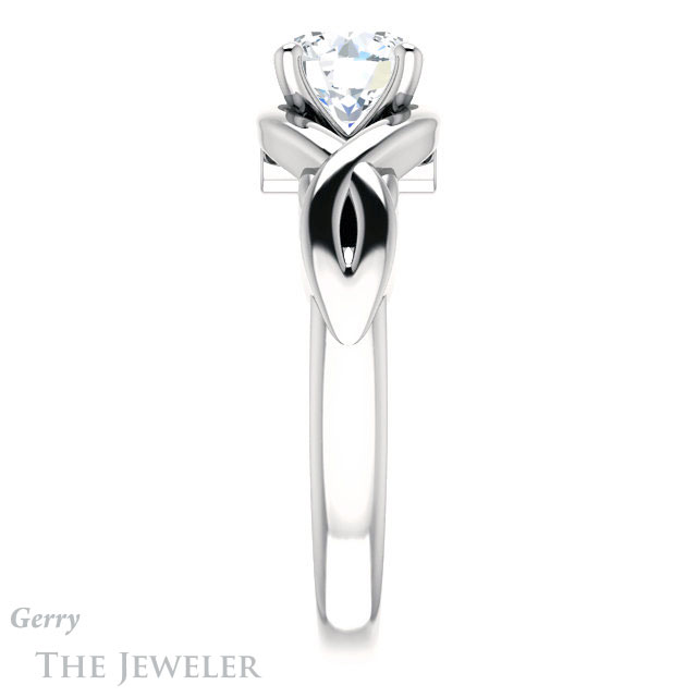 Round Cut Forever One Moissanite Engagement Ring #GTJ1255-round-fo-w 3 Round Cut Forever One Moissanite Engagement Ring #GTJ1255-round-fo-w