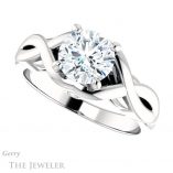 Round Cut Forever One Moissanite Engagement Ring #GTJ1255-round-fo-w 5 Round Cut Forever One Moissanite Engagement Ring #GTJ1255-round-fo-w