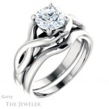 Round Cut Forever One Moissanite Engagement Ring #GTJ1255-round-fo-w 6 Round Cut Forever One Moissanite Engagement Ring #GTJ1255-round-fo-w