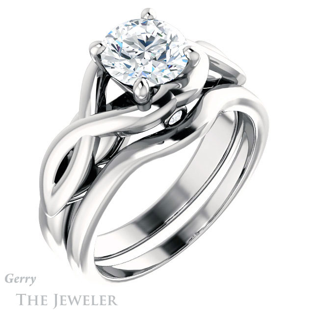 Round Cut Forever One Moissanite Engagement Ring #GTJ1255-round-fo-w 6 Round Cut Forever One Moissanite Engagement Ring #GTJ1255-round-fo-w