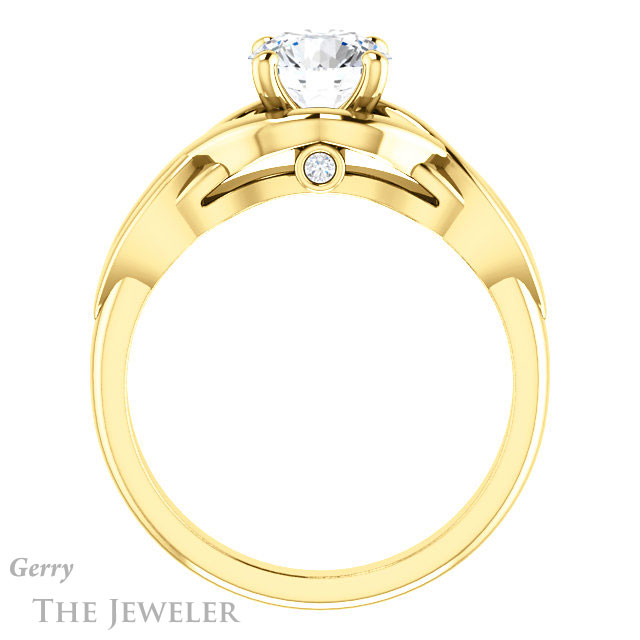 Round Cut Forever One Moissanite Engagement Ring #GTJ1255-round-fo-y