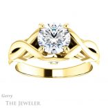Round Cut Forever One Moissanite Engagement Ring #GTJ1255-round-fo-y