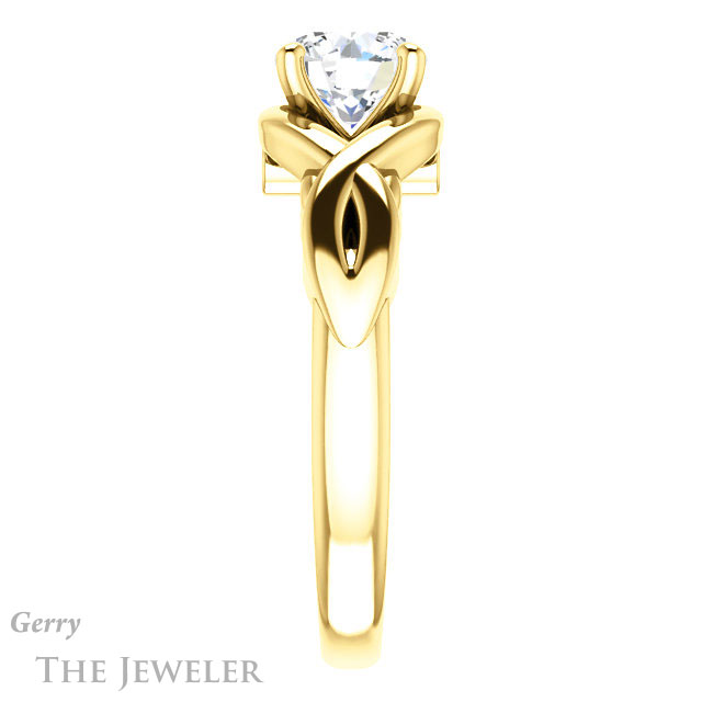 Round Cut Forever One Moissanite Engagement Ring #GTJ1255-round-fo-y