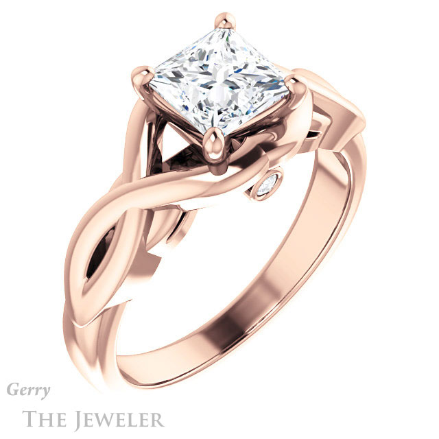 Princess Cut Forever One Moissanite Engagement Ring #GTJ1255-square-fo-r