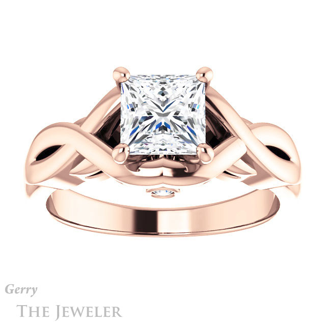 Princess Cut Forever One Moissanite Engagement Ring #GTJ1255-square-fo-r