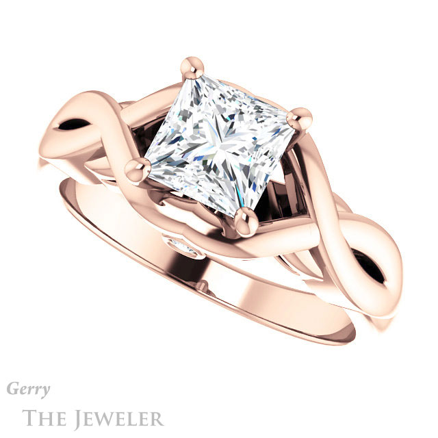Princess Cut Forever One Moissanite Engagement Ring #GTJ1255-square-fo-r