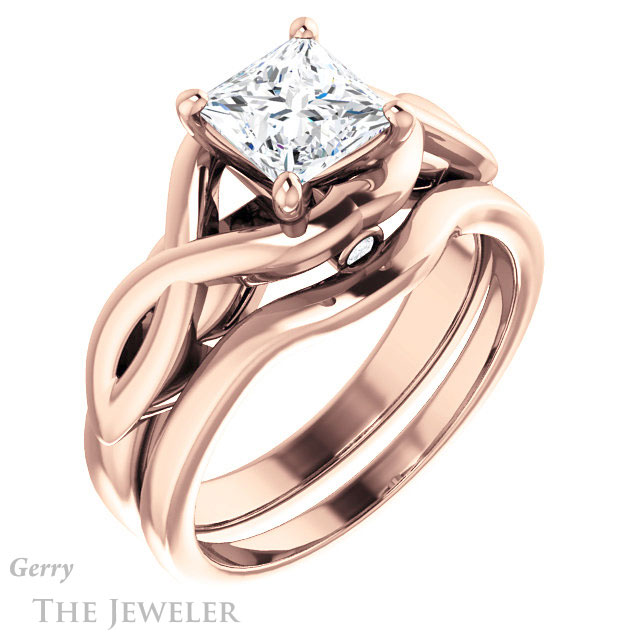 Princess Cut Forever One Moissanite Engagement Ring #GTJ1255-square-fo-r