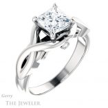 Princess Cut Forever One Moissanite Engagement Ring #GTJ1255-square-fo-w 4 Princess Cut Forever One Moissanite Engagement Ring #GTJ1255-square-fo-w
