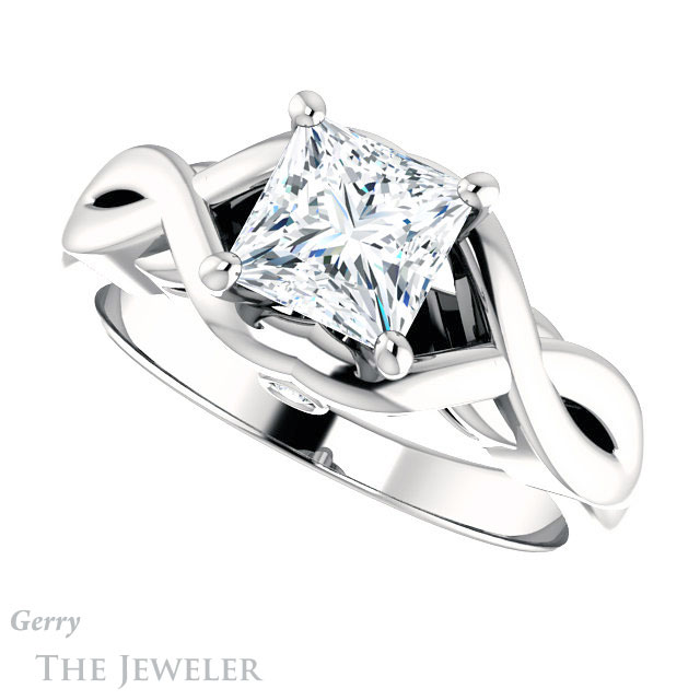 Princess Cut Forever One Moissanite Engagement Ring #GTJ1255-square-fo-w 5 Princess Cut Forever One Moissanite Engagement Ring #GTJ1255-square-fo-w