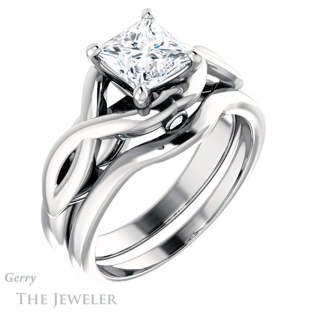 Princess Cut Forever One Moissanite Engagement Ring #GTJ1255-square-fo-w 6 Princess Cut Forever One Moissanite Engagement Ring #GTJ1255-square-fo-w