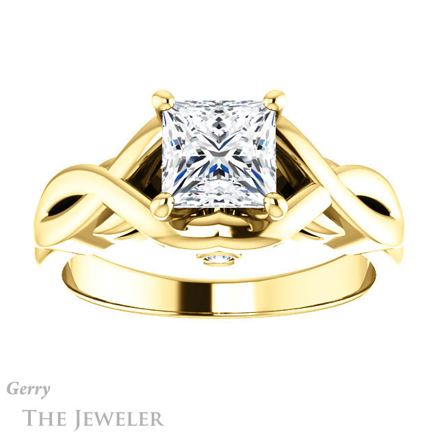 Princess Cut Forever One Moissanite Engagement Ring #GTJ1255-square-fo-y