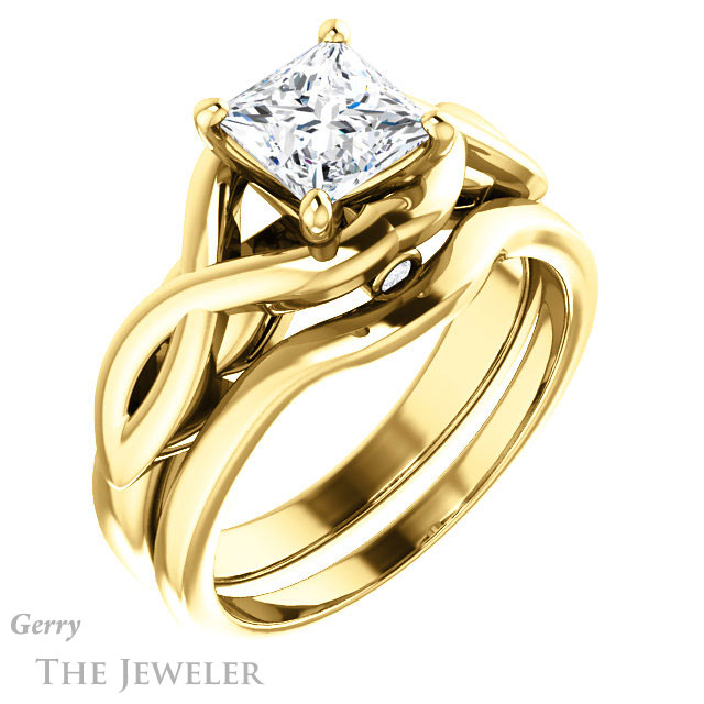 Princess Cut Forever One Moissanite Engagement Ring #GTJ1255-square-fo-y