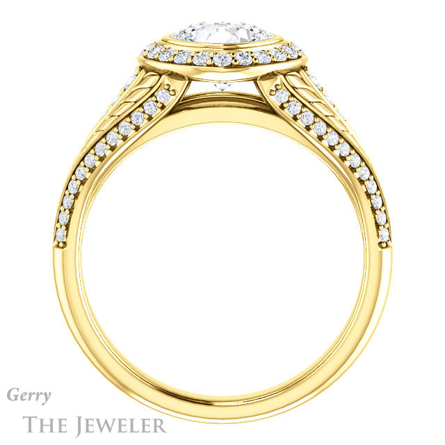Cushion Cut Forever One Moissanite Engagement Ring #GTJ1256-cushion-fo-y | Gerry The Jeweler Cushion Cut Forever One Moissanite Engagement Ring #GTJ1256-cushion-fo-y