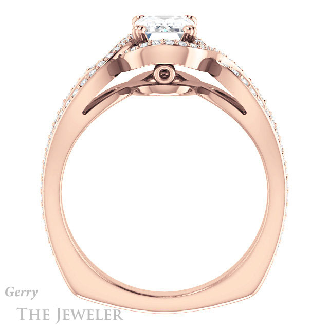 Emerald Cut Forever One Moissanite Engagement Ring #GTJ1257-emerald-fb-r | Gerry The Jeweler Emerald Cut Forever Brilliant Moissanite Engagement Ring #GTJ1257-emerald-fb-r