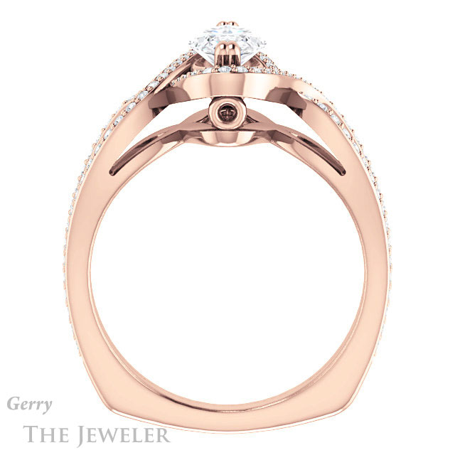 Marquise Cut Forever One Moissanite Engagement Ring #GTJ1257-marquise-fb-r | Gerry The Jeweler Marquise Cut Forever Brilliant Moissanite Engagement Ring #GTJ1257-marquise-fb-r