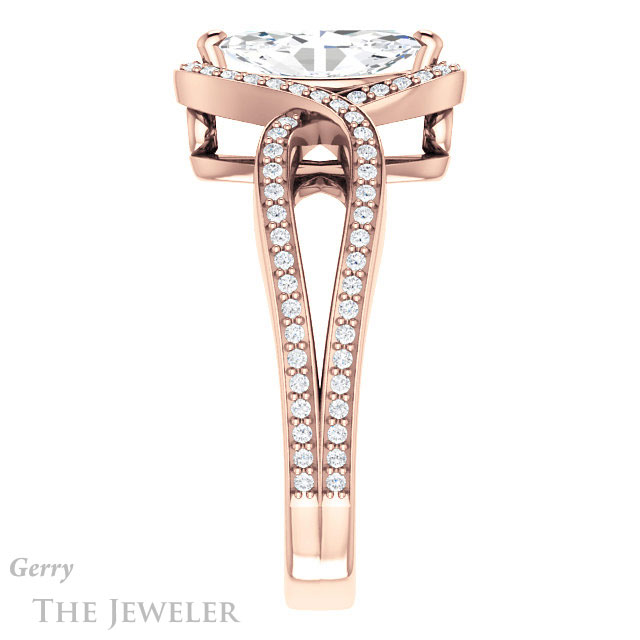 Marquise Cut Forever One Moissanite Engagement Ring #GTJ1257-marquise-fb-r | Gerry The Jeweler Marquise Cut Forever Brilliant Moissanite Engagement Ring #GTJ1257-marquise-fb-r