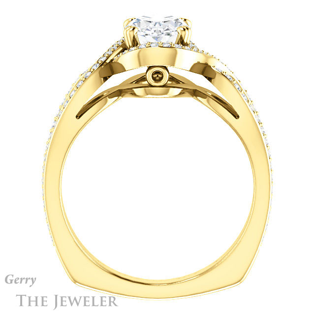 Oval Shaped Forever One Moissanite Engagement Ring #GTJ1257-oval-fo-y | Gerry The Jeweler Oval Shaped Forever One Moissanite Engagement Ring #GTJ1257-oval-fo-y