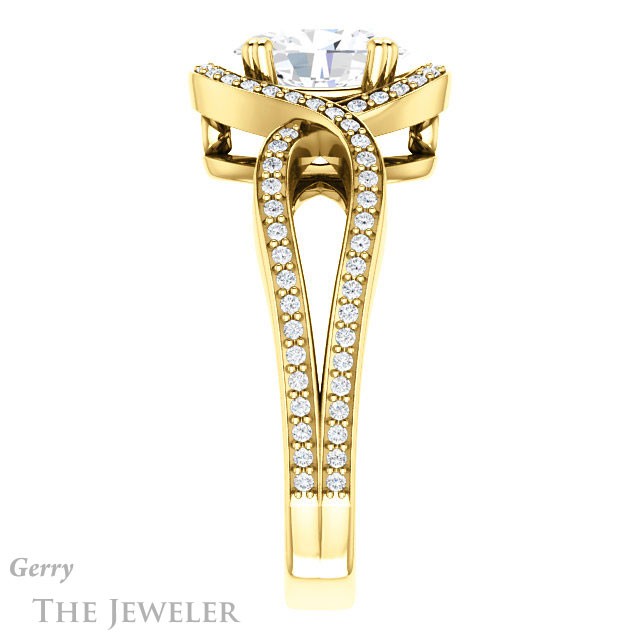 Oval Shaped Forever One Moissanite Engagement Ring #GTJ1257-oval-fo-y | Gerry The Jeweler Oval Shaped Forever One Moissanite Engagement Ring #GTJ1257-oval-fo-y