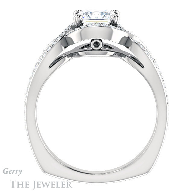 Princess Cut Forever One Moissanite Engagement Ring #GTJ1257-square-fo-w | Gerry The Jeweler Princess Cut Forever One Moissanite Engagement Ring #GTJ1257-square-fo-w