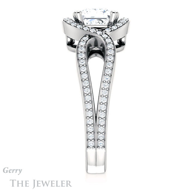 Princess Cut Forever One Moissanite Engagement Ring #GTJ1257-square-fo-w | Gerry The Jeweler Princess Cut Forever One Moissanite Engagement Ring #GTJ1257-square-fo-w