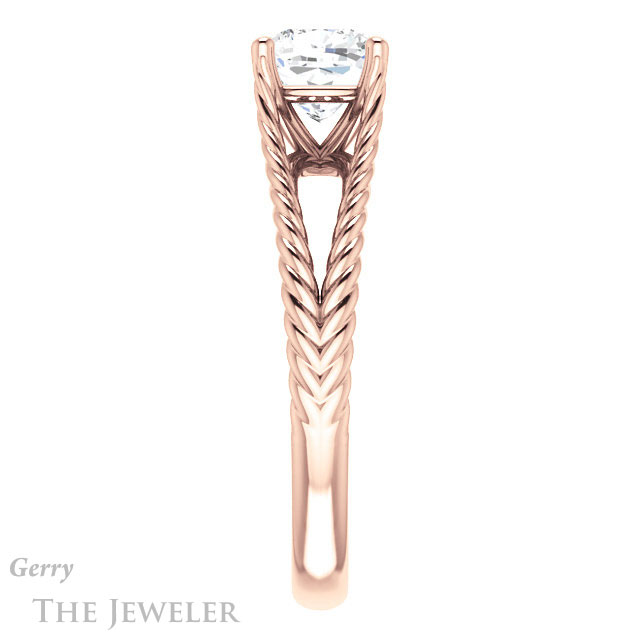 Cushion Cut Forever One Moissanite Engagement Ring #GTJ1258-cushion-fo-r