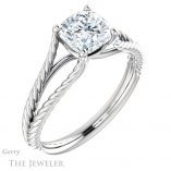 Cushion Cut Forever One Moissanite Engagement Ring #GTJ1258-cushion-fo-w 4 Cushion Cut Forever One Moissanite Engagement Ring #GTJ1258-cushion-fo-w