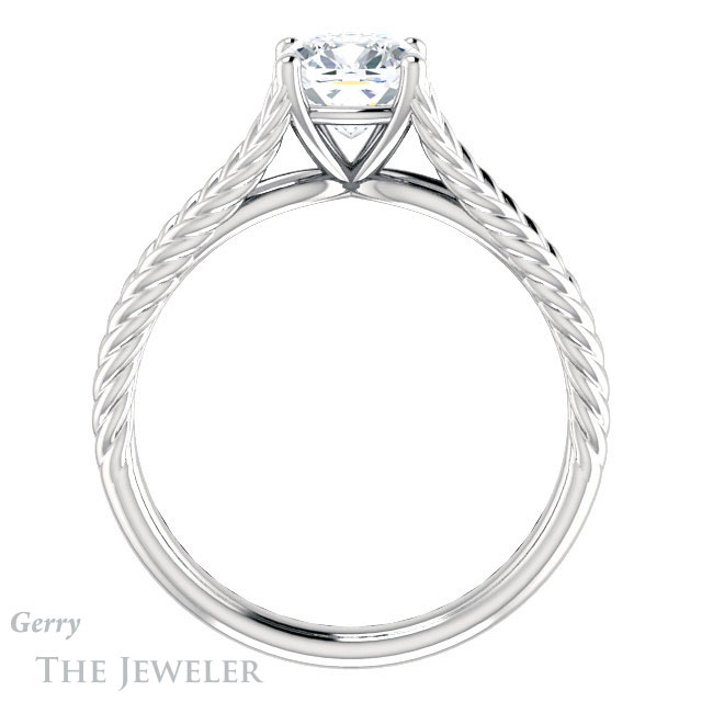 Cushion Cut Forever One Moissanite Engagement Ring #GTJ1258-cushion-fo-w 2 Cushion Cut Forever One Moissanite Engagement Ring #GTJ1258-cushion-fo-w
