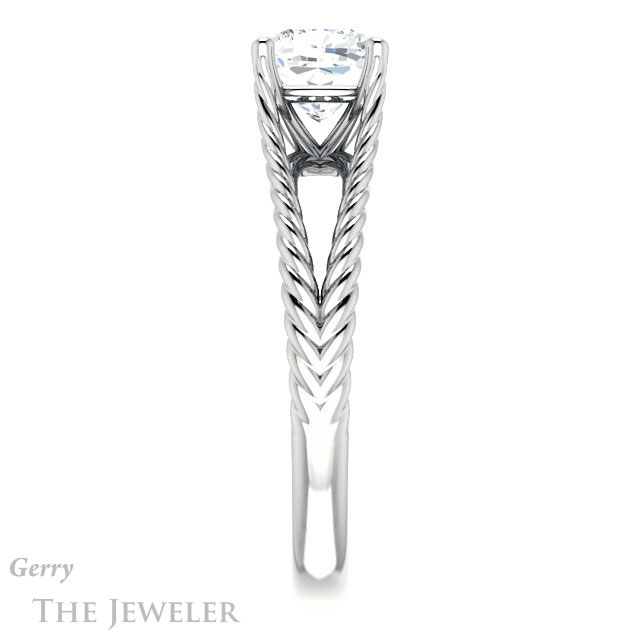 Cushion Cut Forever One Moissanite Engagement Ring #GTJ1258-cushion-fo-w 3 Cushion Cut Forever One Moissanite Engagement Ring #GTJ1258-cushion-fo-w