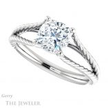 Cushion Cut Forever One Moissanite Engagement Ring #GTJ1258-cushion-fo-w 5 Cushion Cut Forever One Moissanite Engagement Ring #GTJ1258-cushion-fo-w