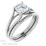 Cushion Cut Forever One Moissanite Engagement Ring #GTJ1258-cushion-fo-w 6 Cushion Cut Forever One Moissanite Engagement Ring #GTJ1258-cushion-fo-w