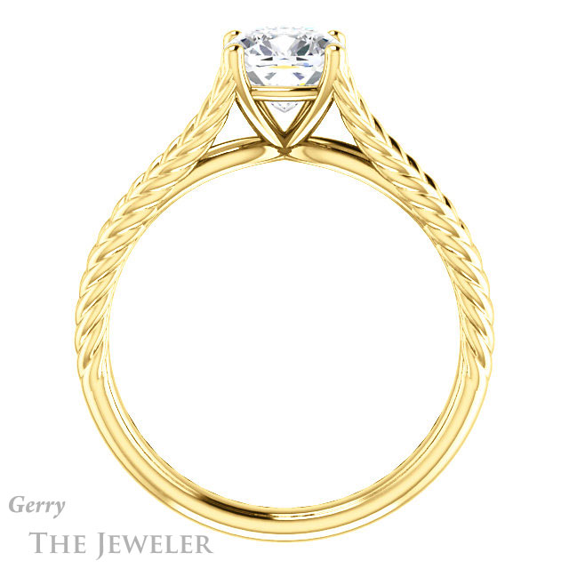 Cushion Cut Forever One Moissanite Engagement Ring #GTJ1258-cushion-fo-y