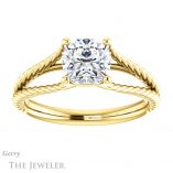 Cushion Cut Forever One Moissanite Engagement Ring #GTJ1258-cushion-fo-y