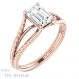 Emerald Cut Forever Brilliant Moissanite Engagement Ring #GTJ1258-emerald-fb-r