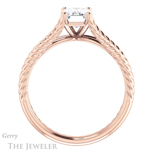 Emerald Cut Forever Brilliant Moissanite Engagement Ring #GTJ1258-emerald-fb-r