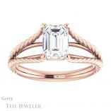 Emerald Cut Forever Brilliant Moissanite Engagement Ring #GTJ1258-emerald-fb-r