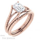 Emerald Cut Forever Brilliant Moissanite Engagement Ring #GTJ1258-emerald-fb-r