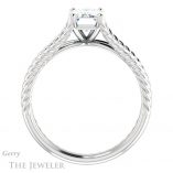 Emerald Cut Forever One Moissanite Engagement Ring #GTJ1258-emerald-fb-w 2 Emerald Cut Forever Brilliant Moissanite Engagement Ring #GTJ1258-emerald-fb-w