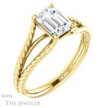 Emerald Cut Forever Brilliant Moissanite Engagement Ring #GTJ1258-emerald-fb-y